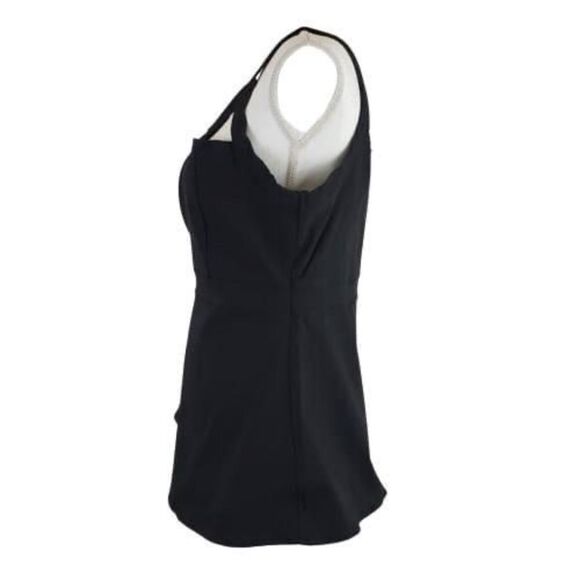 NWT Black structured halter top / modern flared hem – women’s - Picture 2 of 10